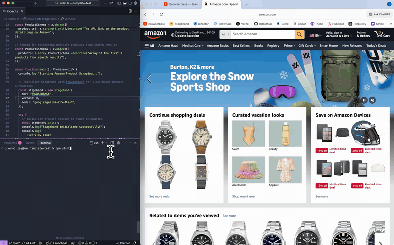 Scrape Amazon products demo