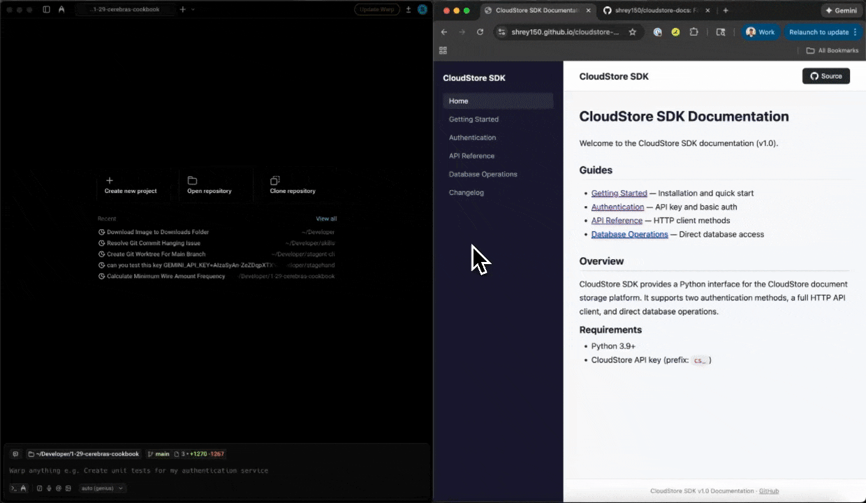 Documentation checker with Cerebras demo