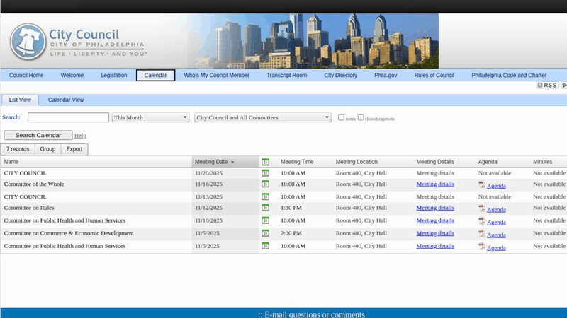 Scrape calendar events demo