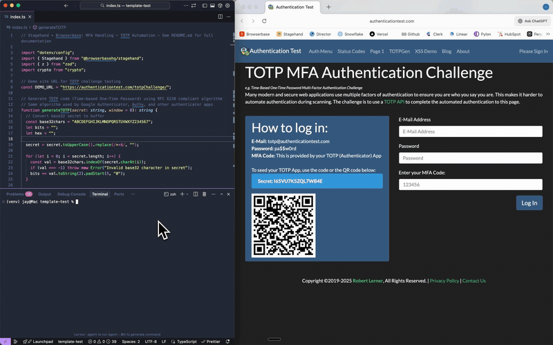 MFA handling: TOTP code generation demo