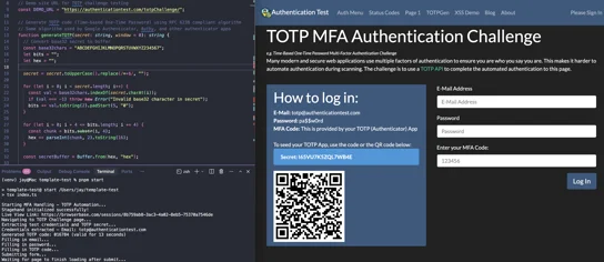 MFA handling: TOTP code generation